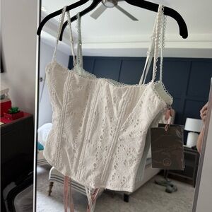 House of CB White and Lace Top